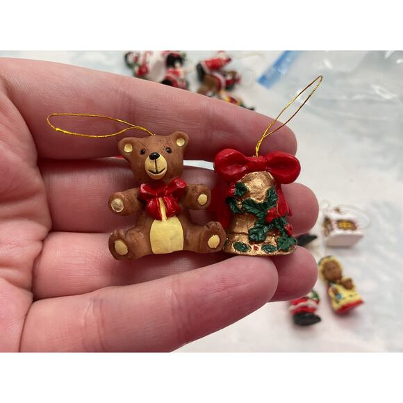 Christmas Ceramic Mini Ornaments set of 16 - Picture 7 of 10